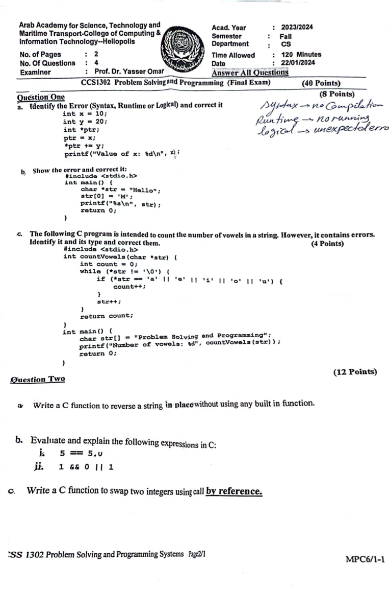 Final Fall 2023 exam preview