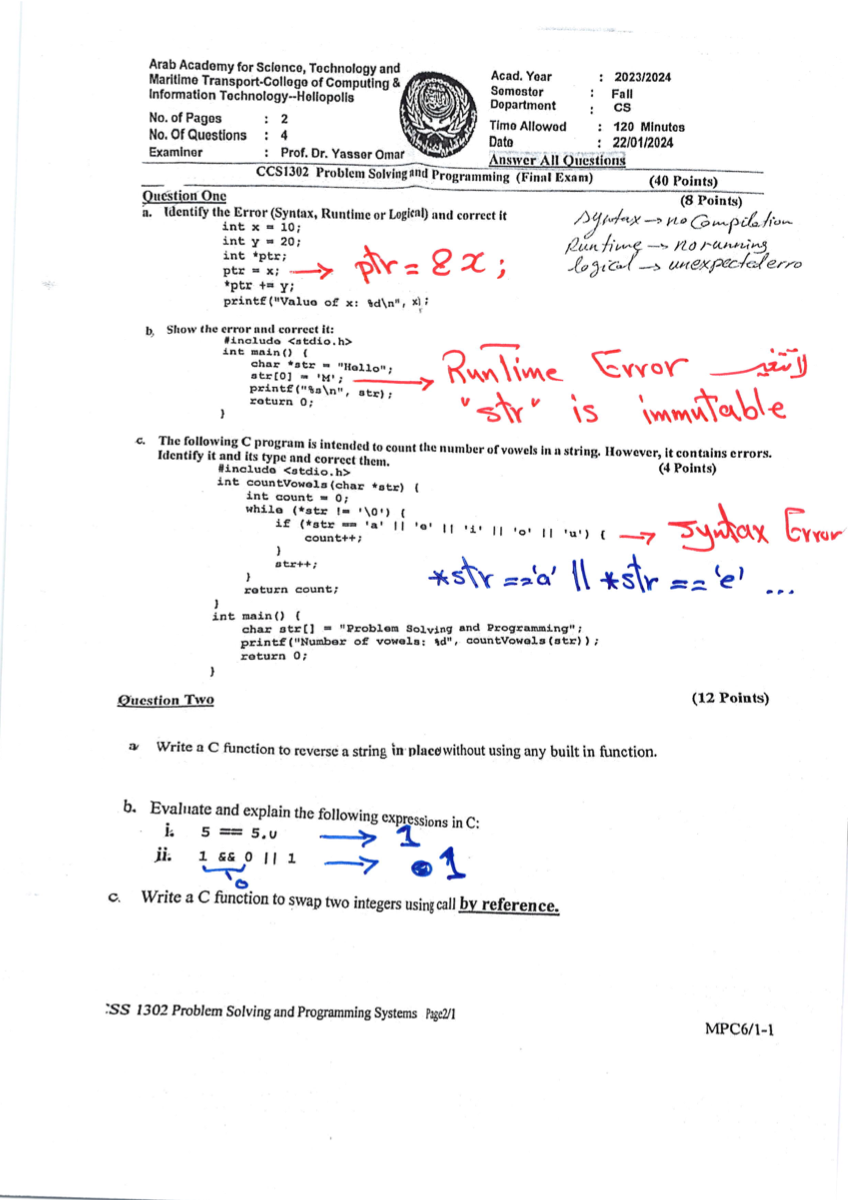 Solved final exams preview